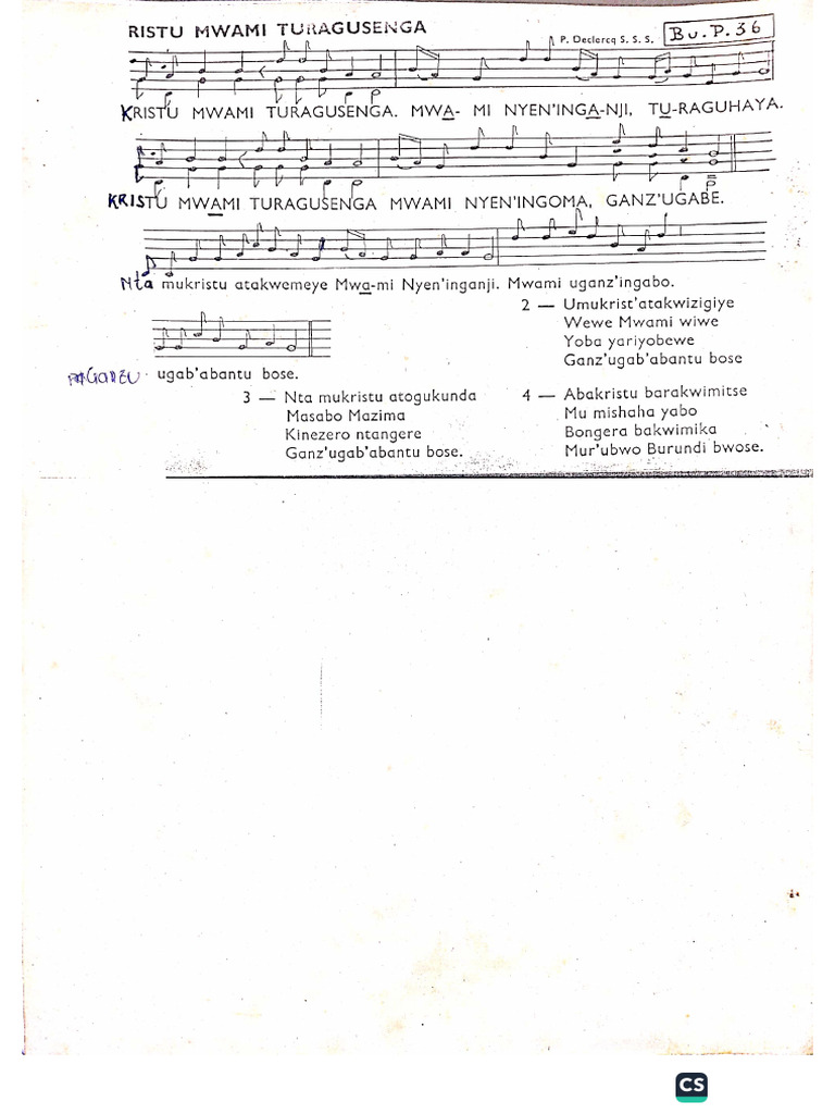 Kristu Mwami Turagusenga | PDF