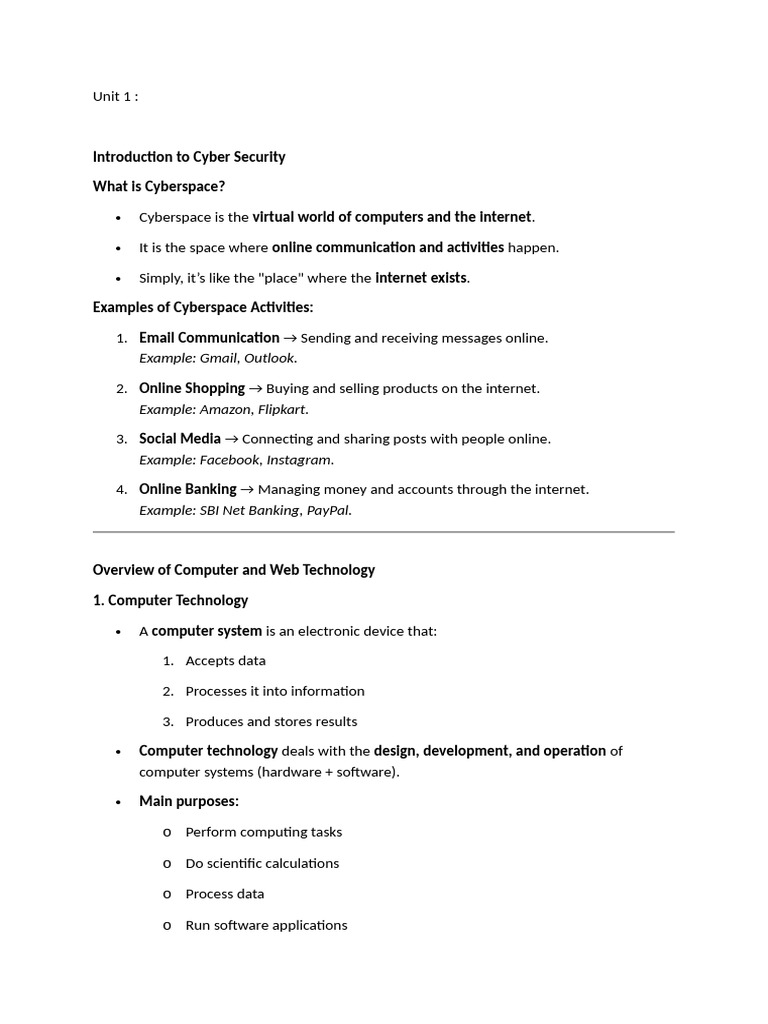 Introduction to Cyber Security Basics | PDF | World Wide Web | Internet ...