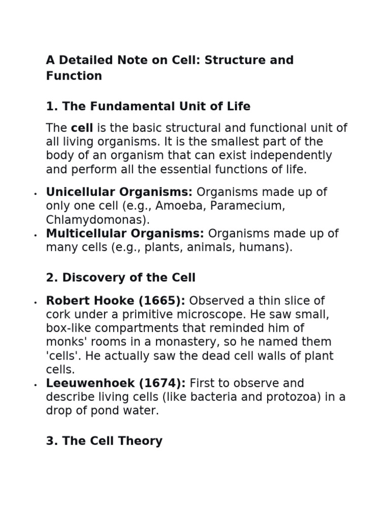 Cell Structure and Function Overview | PDF | Endoplasmic Reticulum ...