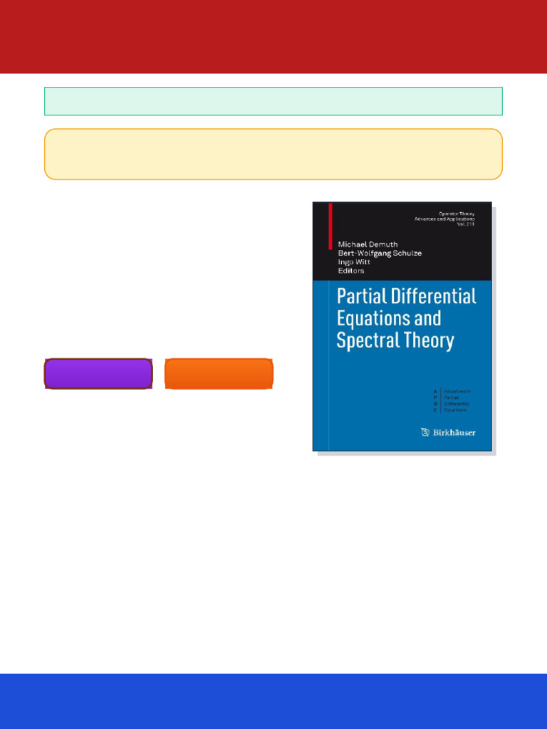 Partial Differential Equations and Spectral Theory 1st Edition Li Chen ...