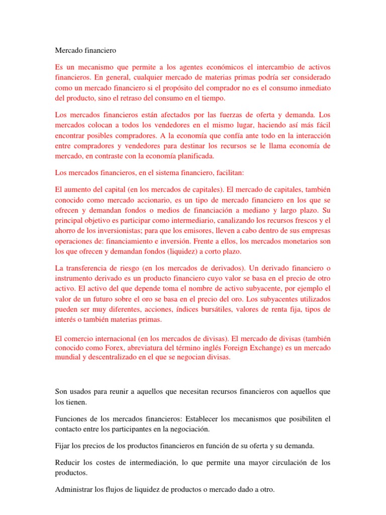 Mercado Financiero De Wikipedia Matematica - 