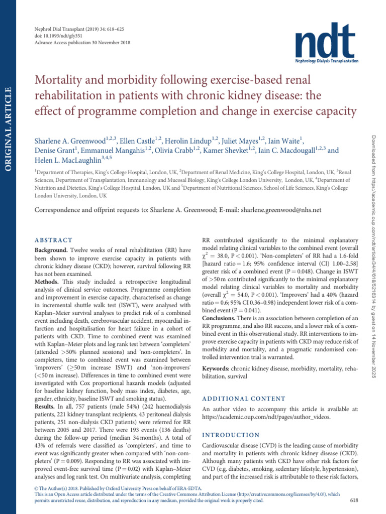 Renal Rehab 2 | PDF | Chronic Kidney Disease | Cardiovascular Diseases
