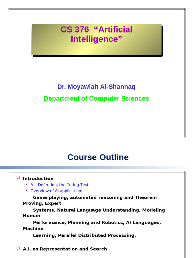AI Course Overview and Techniques | PDF | Artificial Intelligence ...