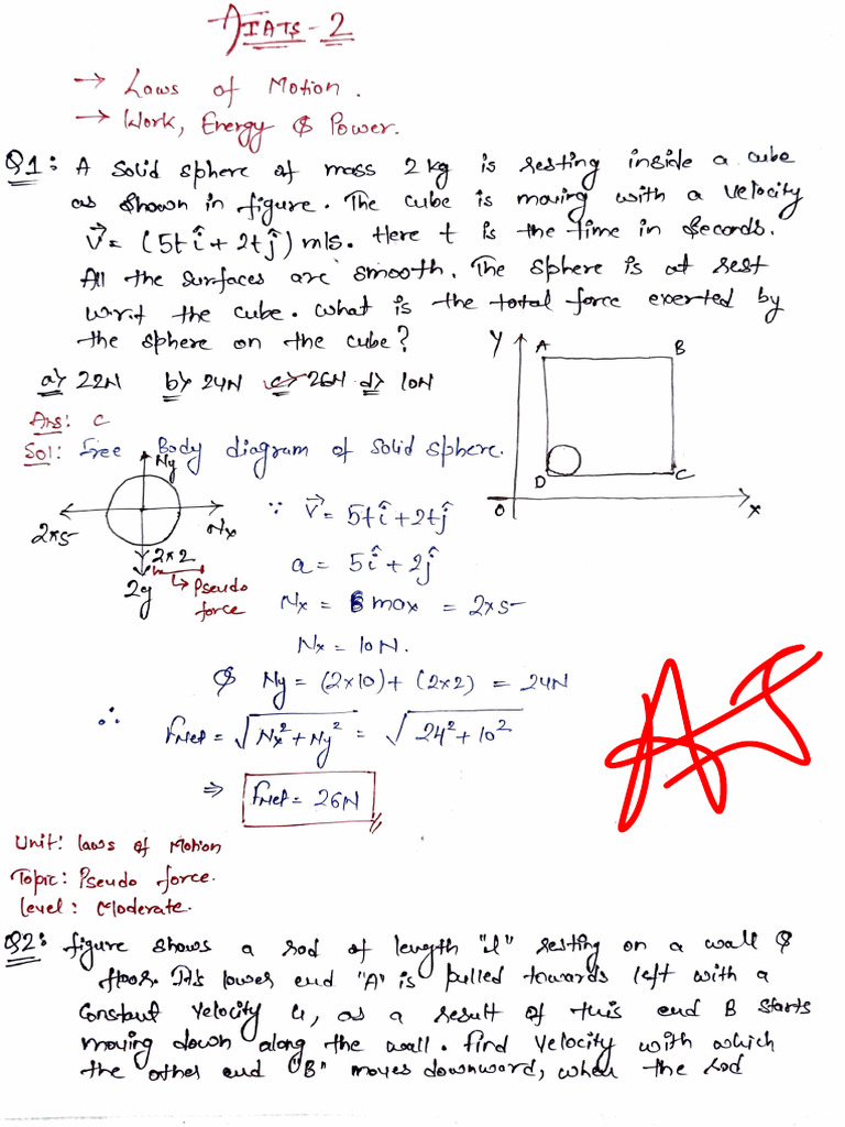 Physics Problems on Motion and Forces | PDF