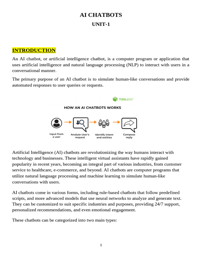 Benefits of AI Chatbots in Business | PDF | Artificial Intelligence ...