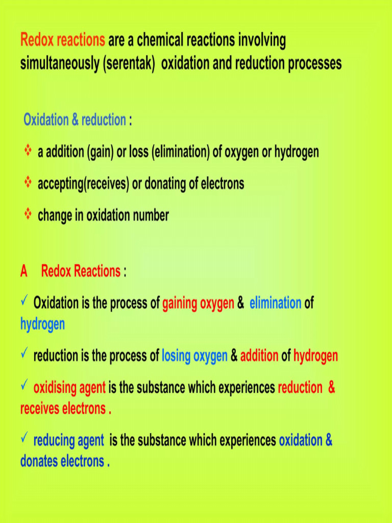 Redox Reactions | PDF