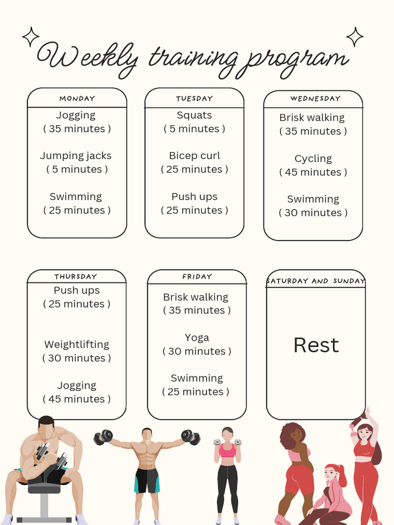 Weekly Fitness Training Program | PDF