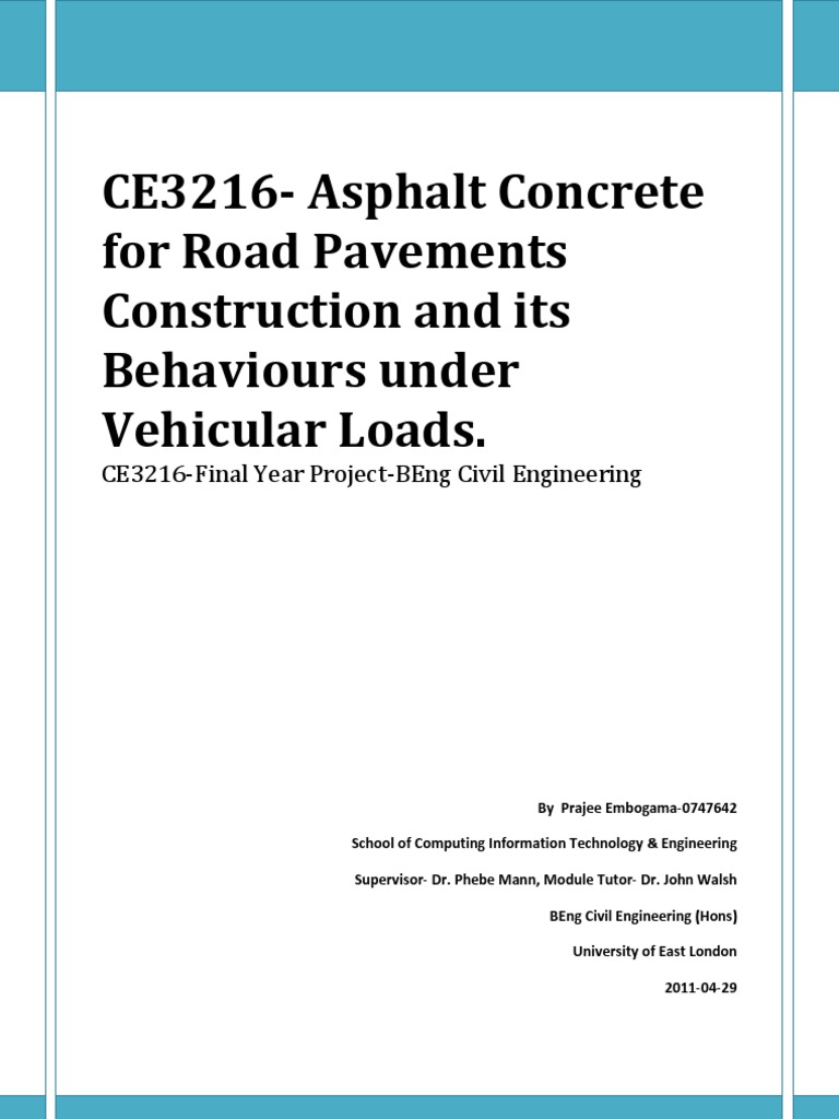 Asphalt Concrete in East London Roads | PDF | Road Surface | Asphalt