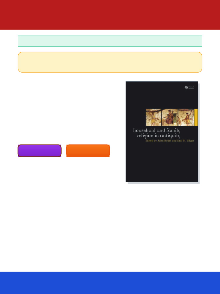 Household and family religion in antiquity contextual and comparative ...