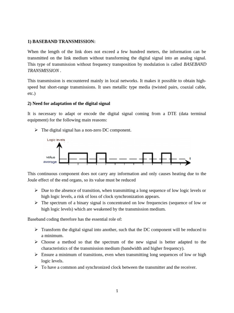 Baseband Transmission and Coding Methods | PDF | Digital Signal ...