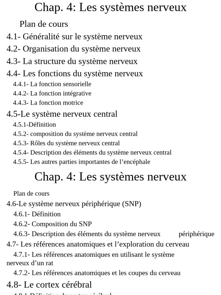 Comprendre le système nerveux humain | PDF | Système nerveux | Système ...