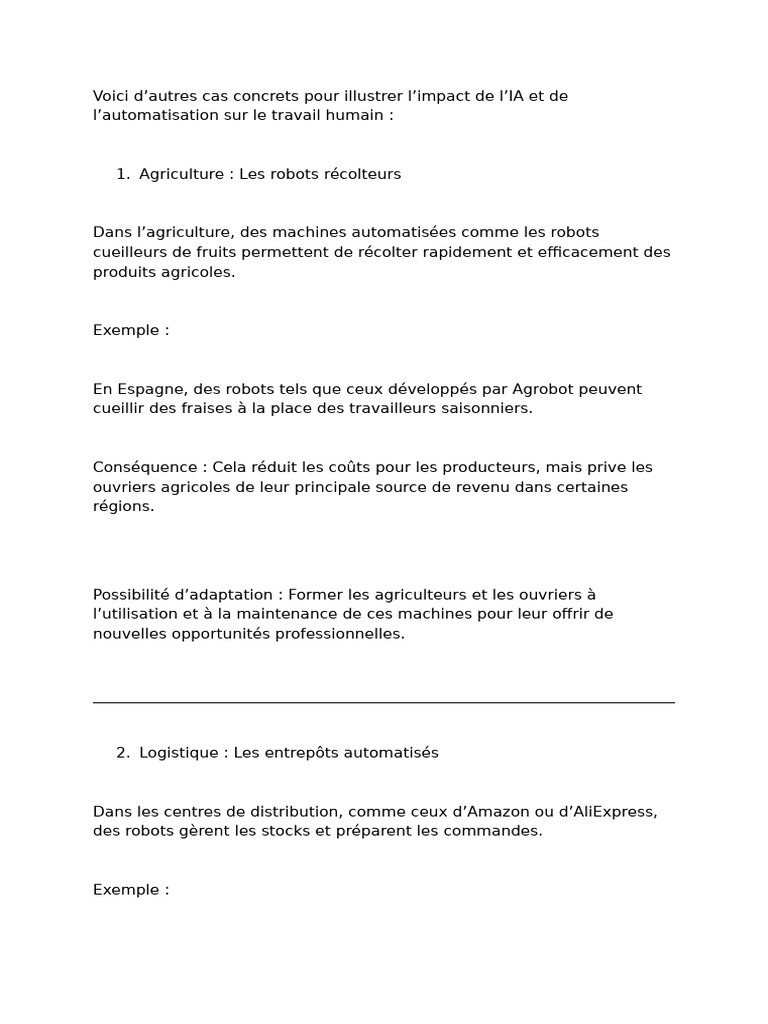 Impact de l'IA sur l'emploi humain | PDF | Intelligence artificielle ...