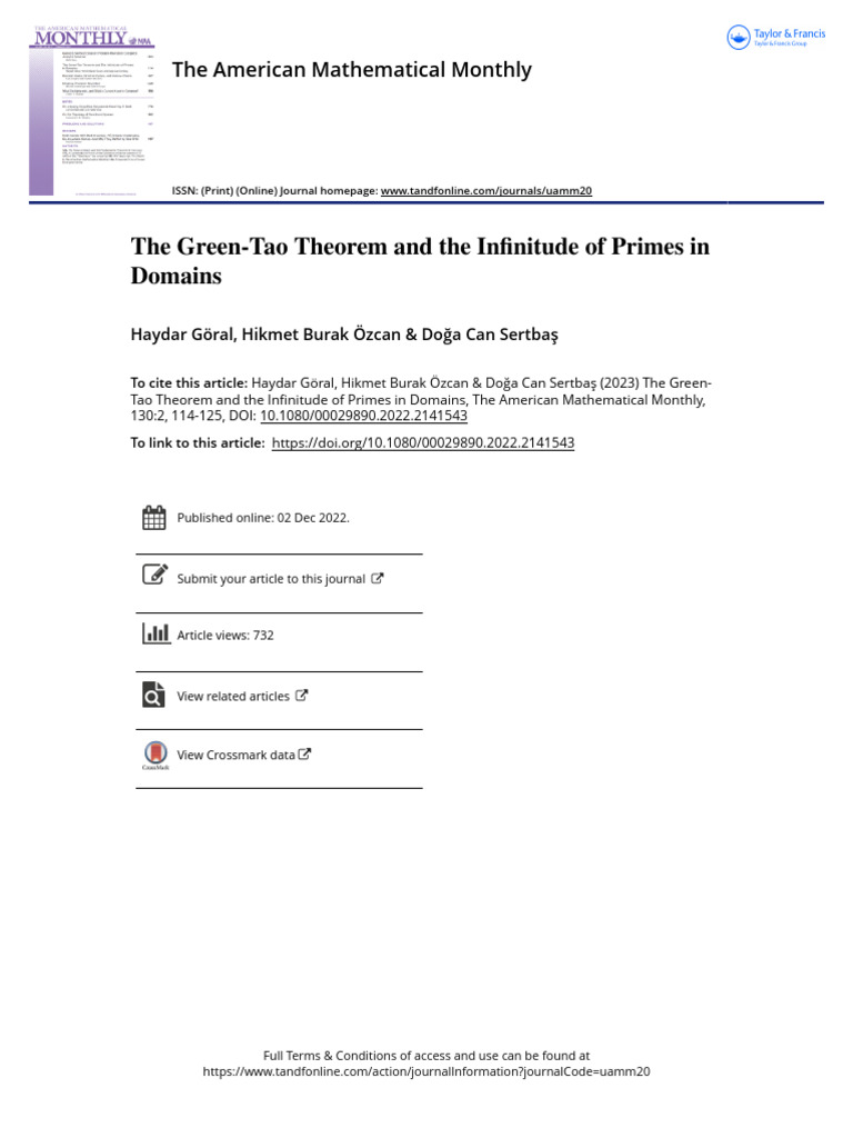 Green-Tao Theorem and Infinite Primes | PDF | Prime Number | Discrete ...