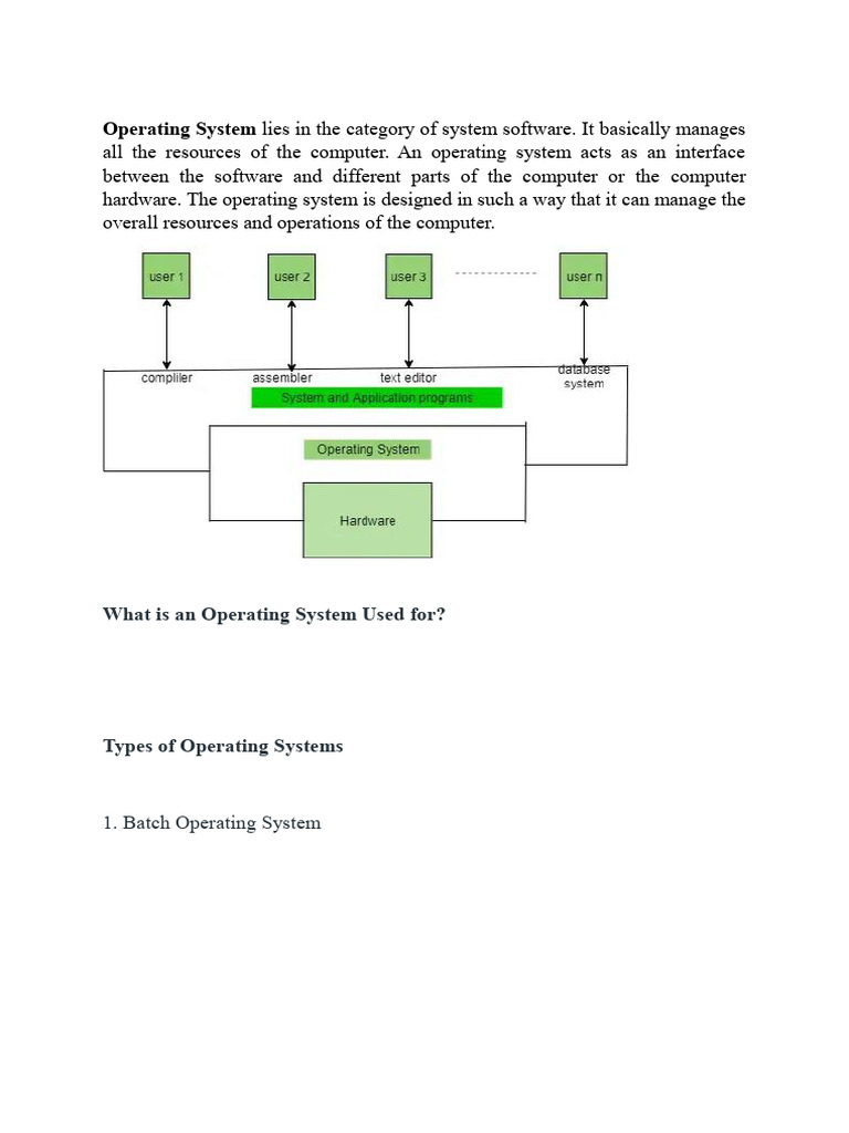 1 What is an Operating System PDF Operating System Real Time