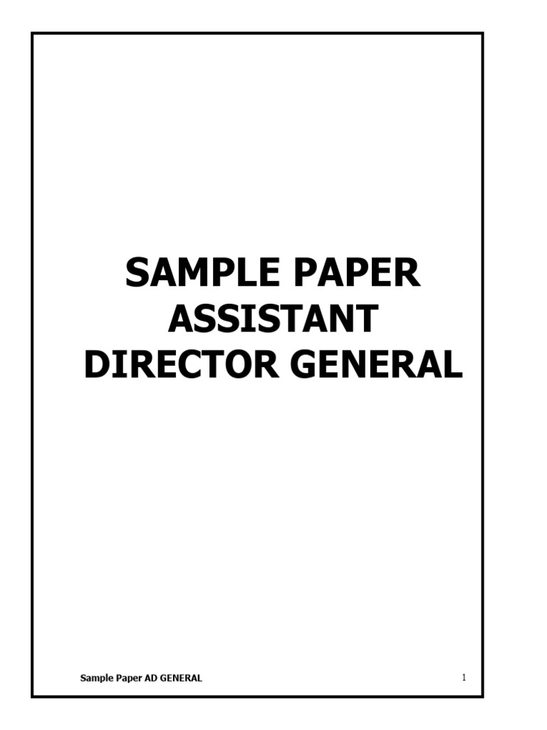 Sample Paper for Assistant Director General | PDF | Control Key | Teachers