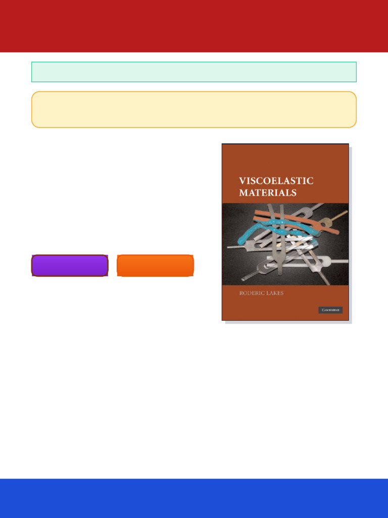 Viscoelastic Materials 1st Edition Professor Roderic Lakes ebook easy ...