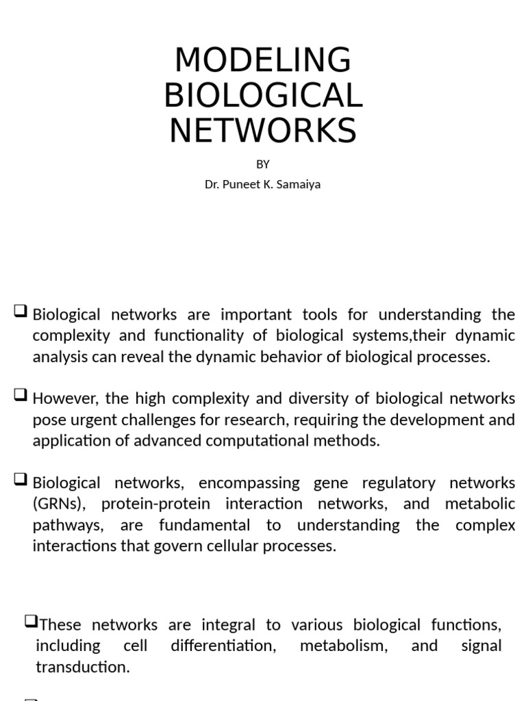 Dynamics of Biological Networks Modeling | PDF | Biology | Protein ...