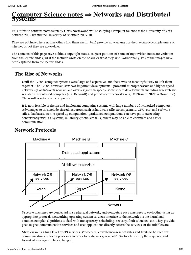 Networks and Distributed Systems | PDF | Computer Network | Internet ...
