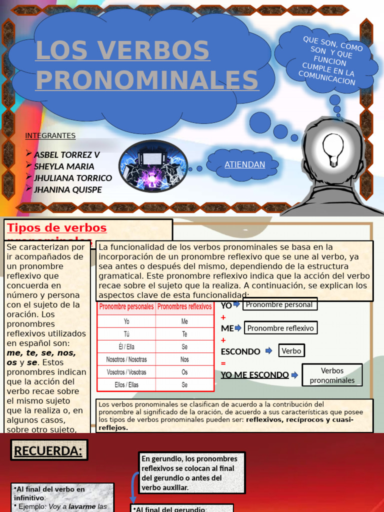 Verbos Pronominales | PDF | Pronombre | Verbo