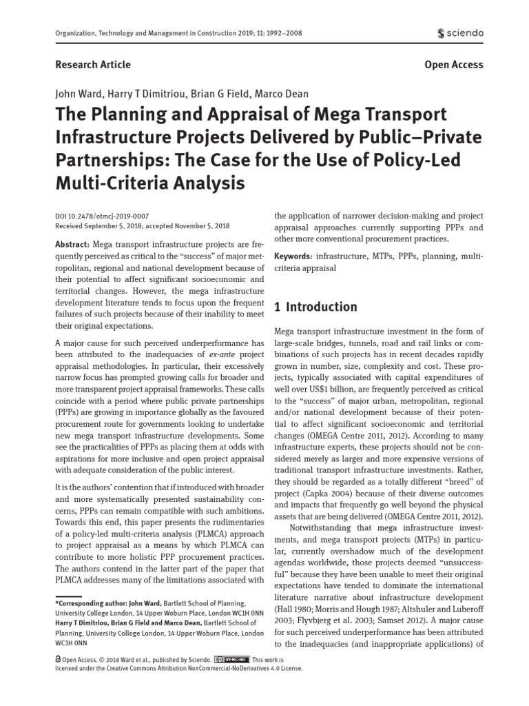 The_Planning_and_Appraisal_of_Mega_Transport_Infra | PDF | Public ...