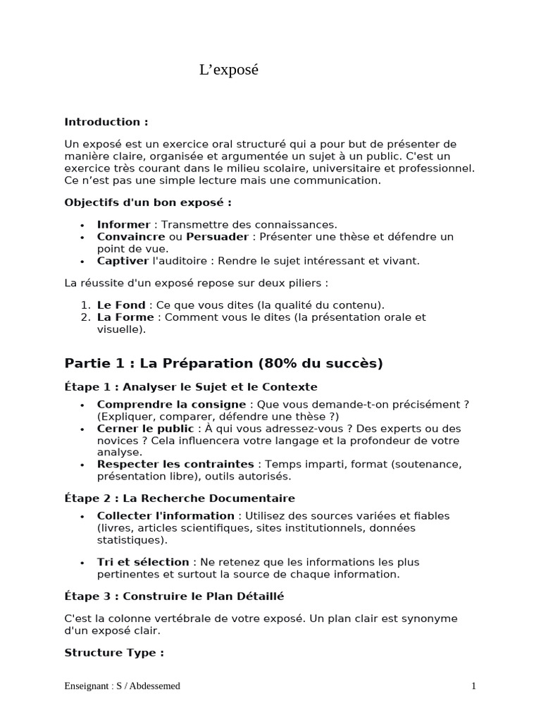 Guide complet pour un exposé réussi | PDF | Recherche d'information