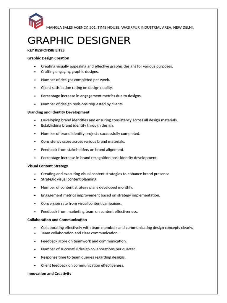 Graphic Designer Responsibilities Overview | PDF