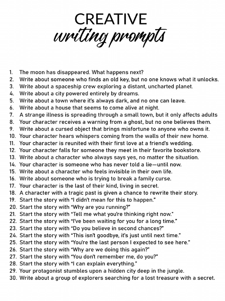 Creative Writing Prompts | PDF