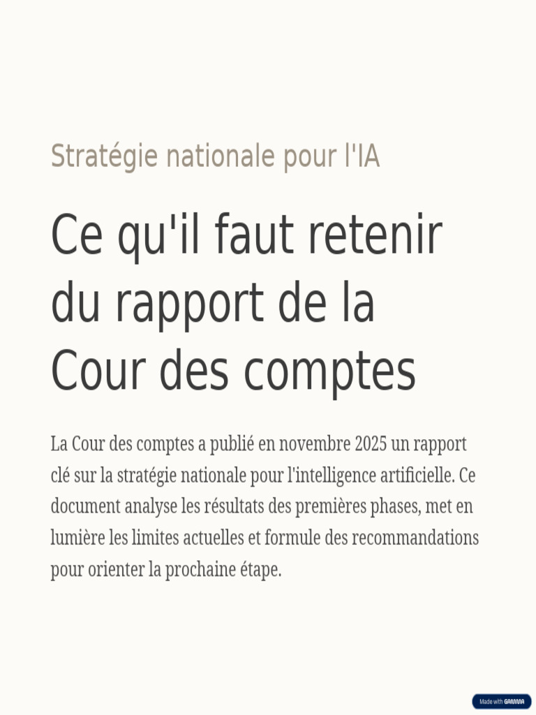 Rapport sur la stratégie IA en France | PDF | Intelligence artificielle ...