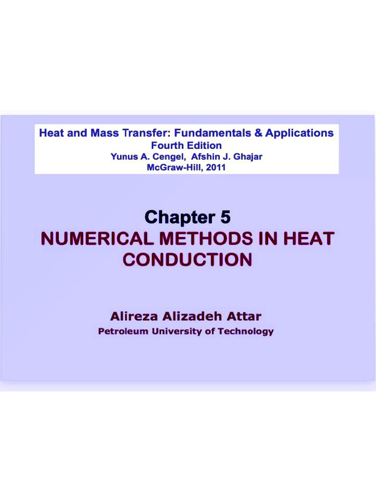 Ch5. Numerical Methods in Heat Conduction | PDF