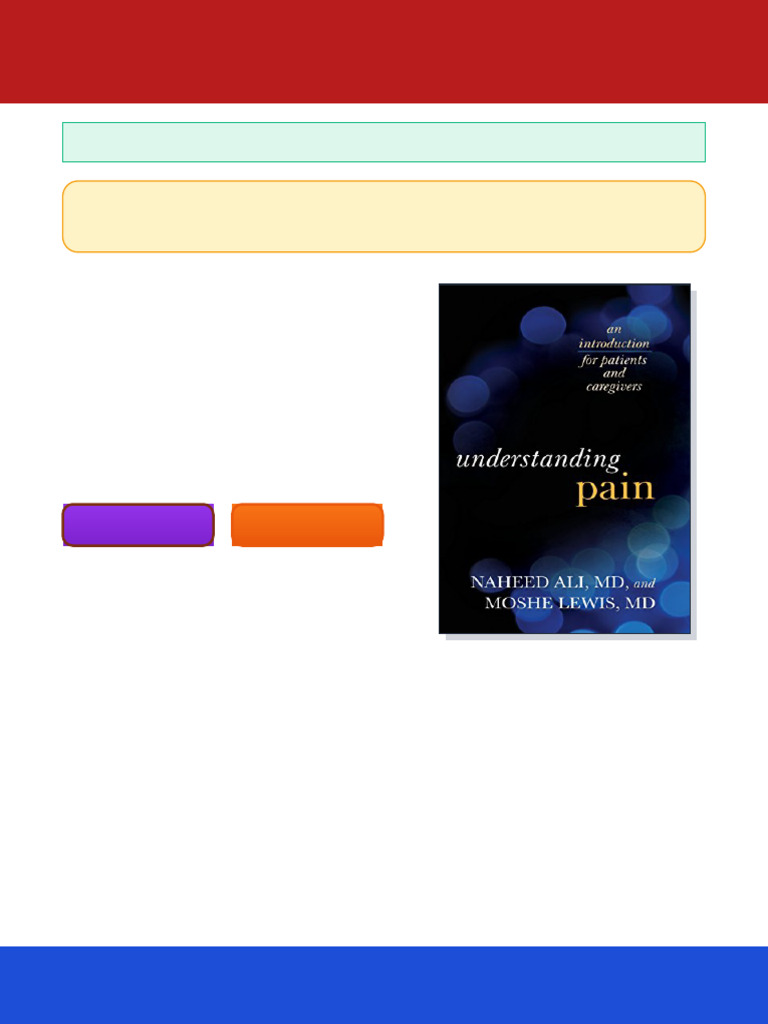 Understanding Pain An Introduction For Patients and Caregivers 1st ...