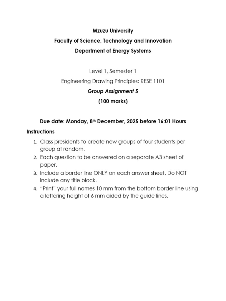 Engineering Drawing Assignment Guide | PDF