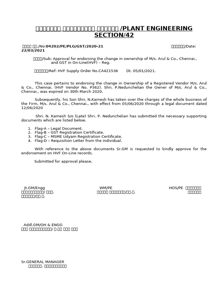 Arul & Co GM Noting | PDF
