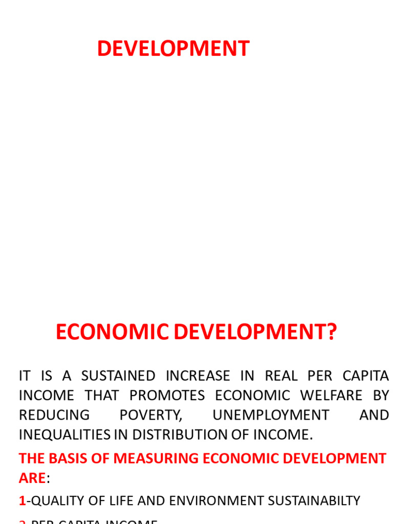 Understanding Economic Development Goals | PDF | Human Development ...
