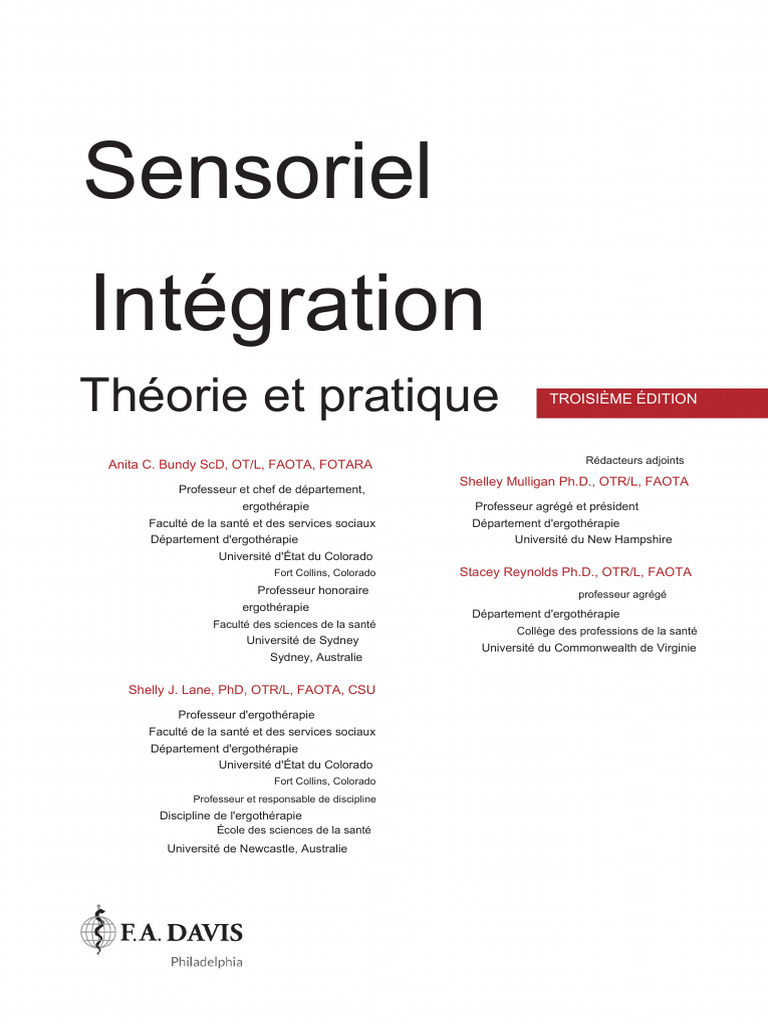 Intégration sensorielle : théorie et pratique | PDF | Science ...