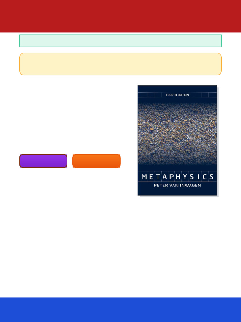 Metaphysics 4th Edition Peter Van Inwagen Ebook Full-Feature PDF | PDF ...