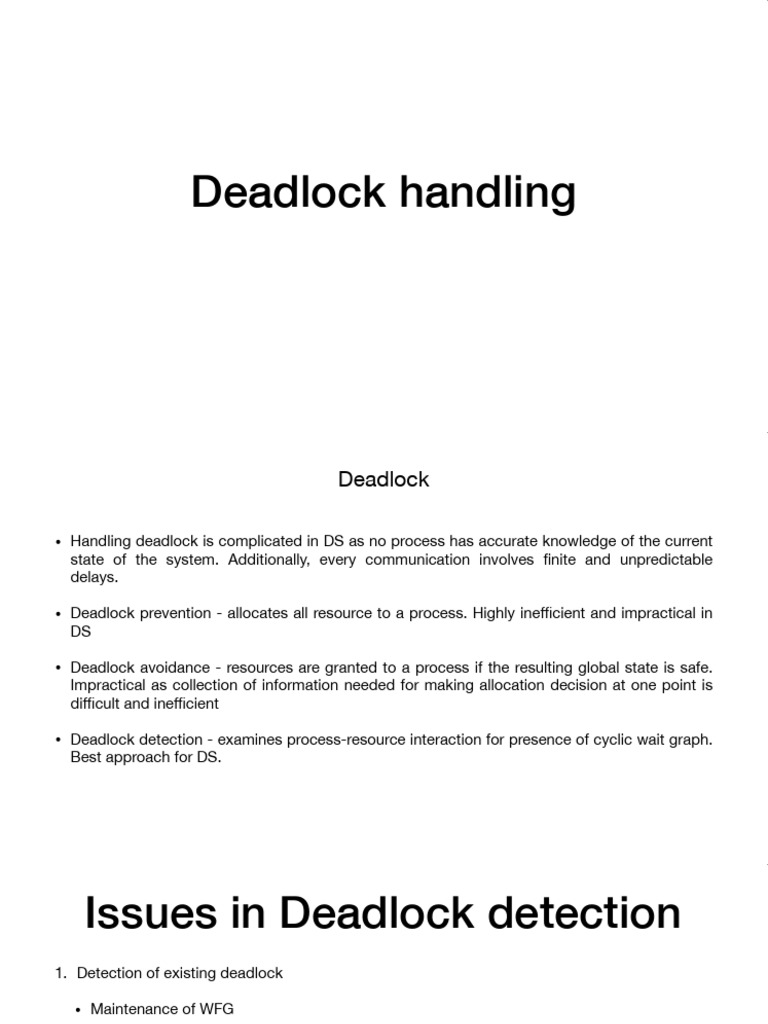 Deadlock Handling in Distributed Systems | PDF | Computer Programming ...