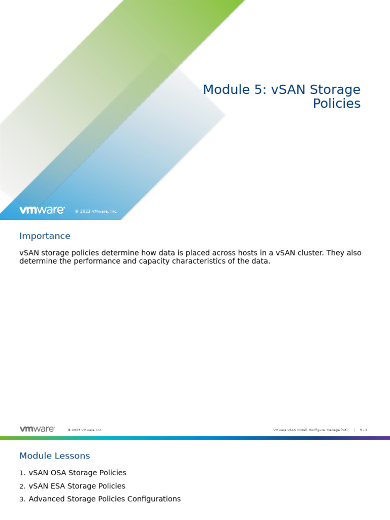 VSANICM8 M05 Storage Policies | PDF | Virtual Machine | Information ...
