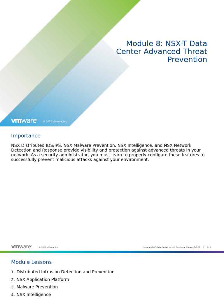 NSXTICM32 M08 Threat Protection 0322 | PDF | Malware | Cloud Computing