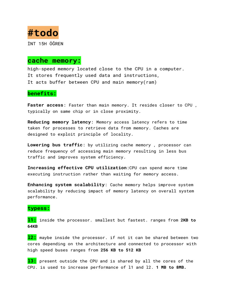 Cache and Virtual Memory Overview | PDF | Central Processing Unit ...
