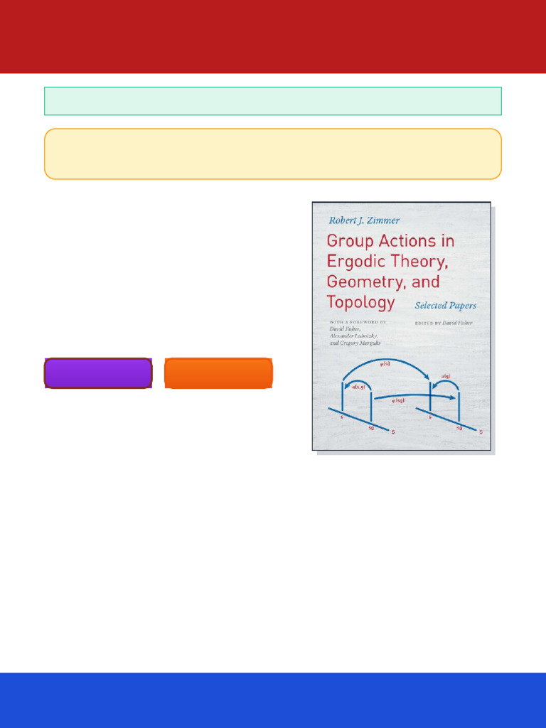 Group Actions in Ergodic Theory Geometry and Topology Selected Papers ...