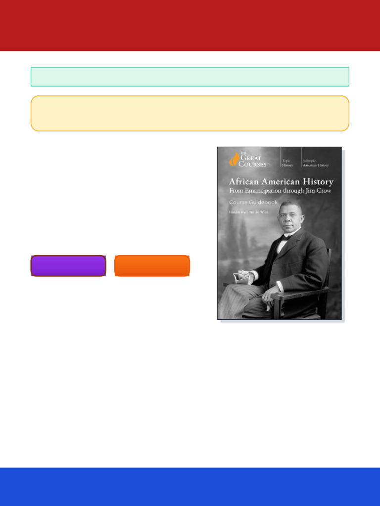 African American History From Emancipation through Jim Crow Course ...
