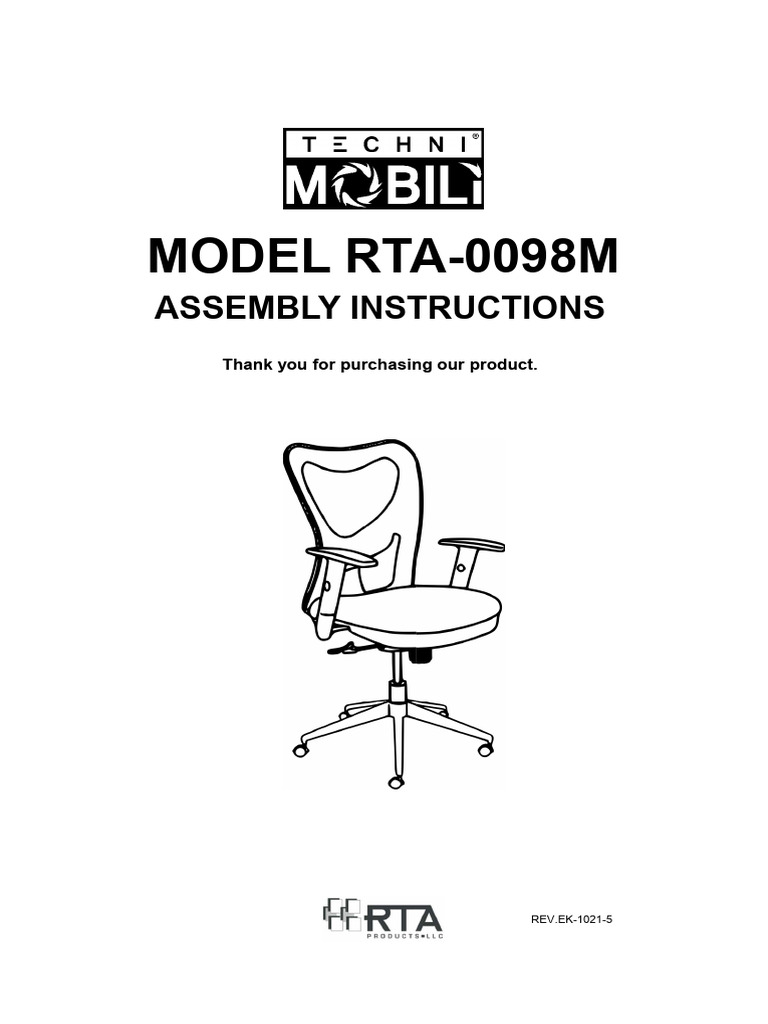 RTA-0098M Chair Assembly Guide | PDF | Chair