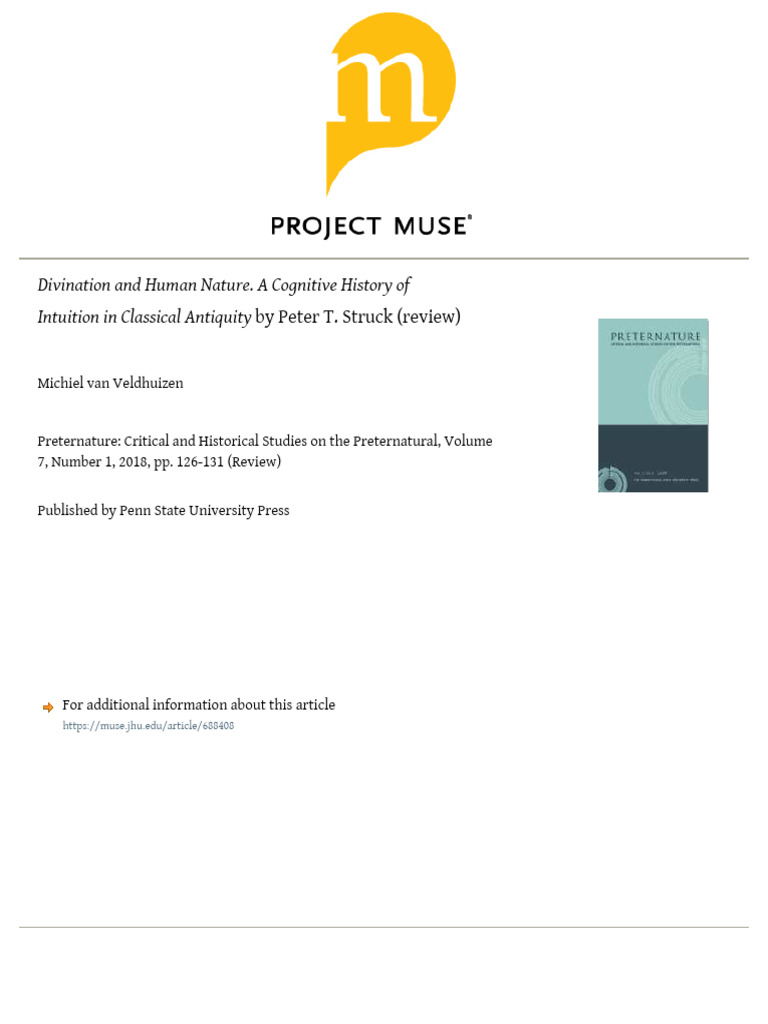 Cognitive History of Ancient Divination | PDF | Plato | Soul