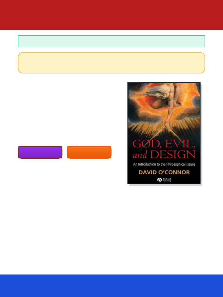 God Evil and Design An Introduction To The Philosophical Issues 1st ...