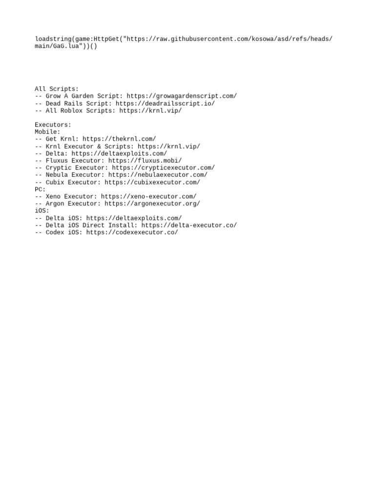 Roblox Script and Executor Resources | PDF
