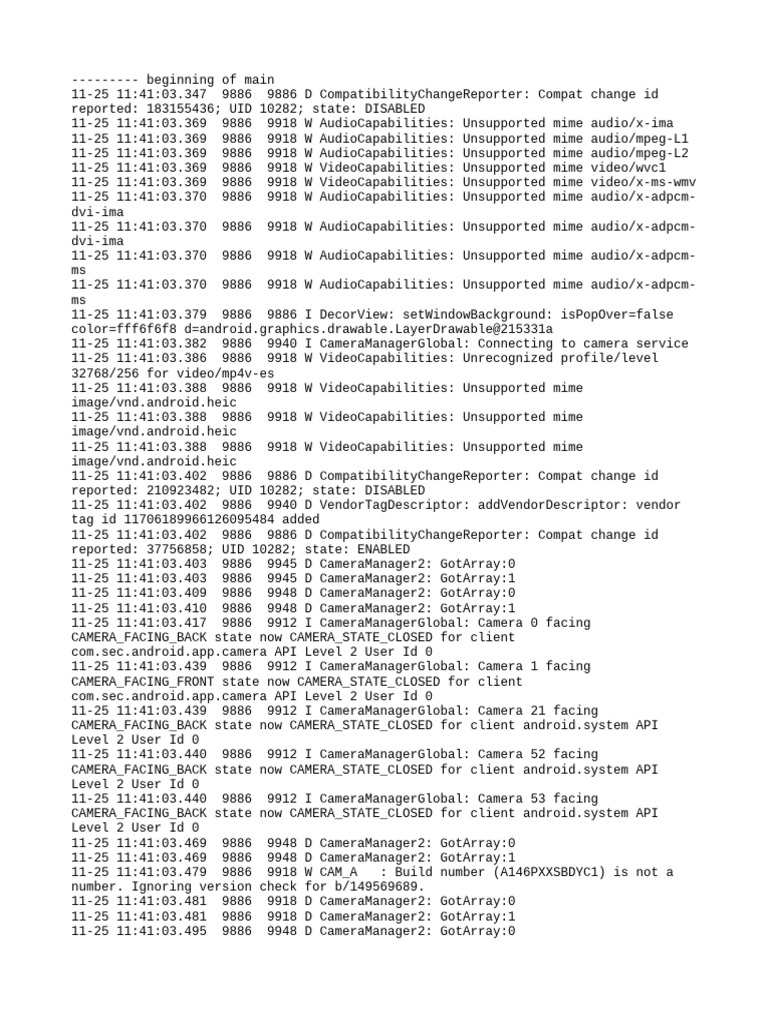 Android Camera and Audio Capabilities Log | PDF | System Software ...