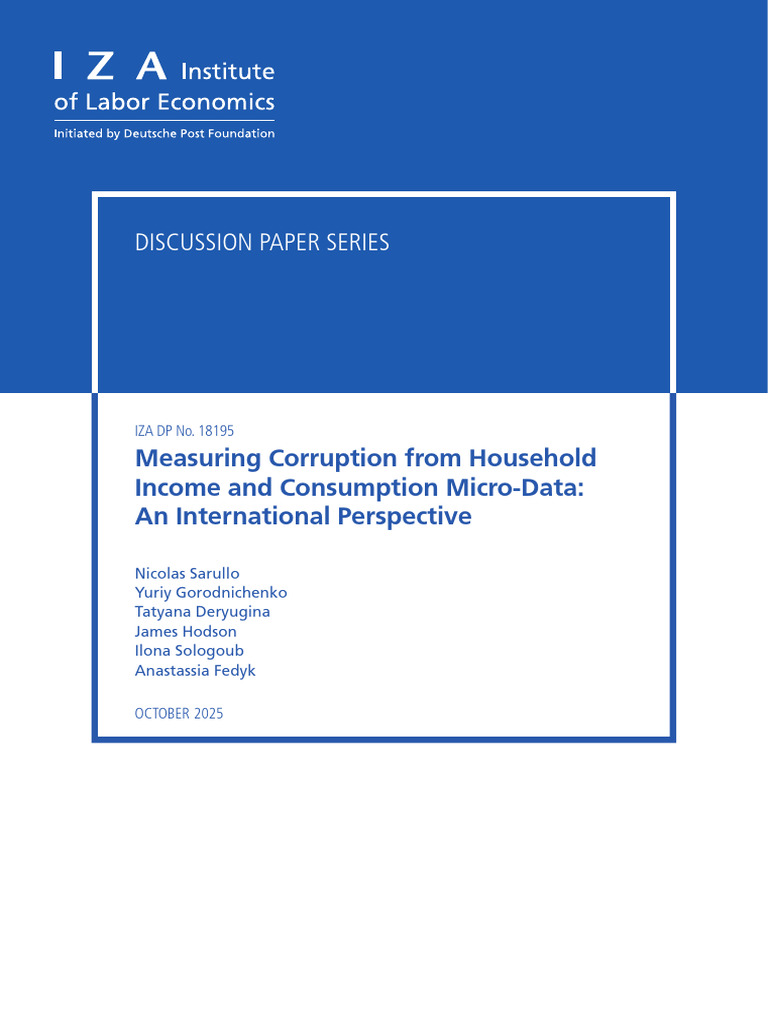 Measuring Corruption via Household Data | PDF | Political Corruption ...