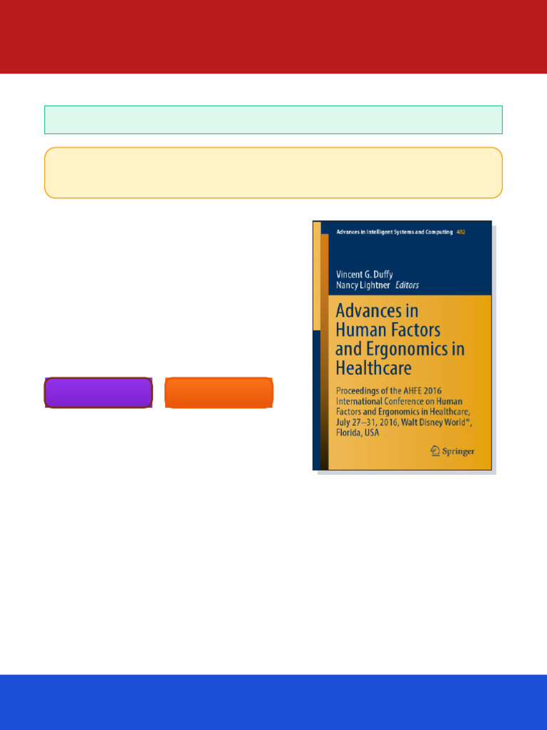 Advances in Human Factors and Ergonomics in Healthcare Proceedings of ...