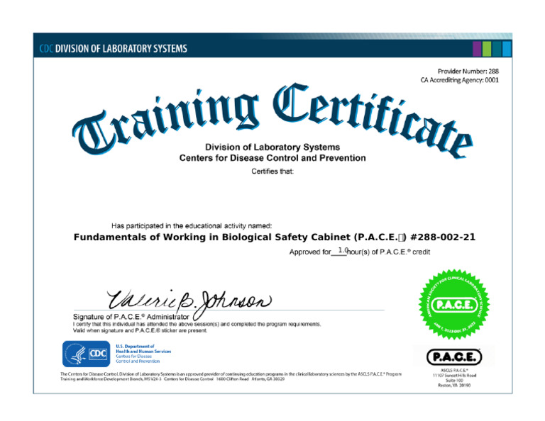 PACE Certificate Template BSC | PDF