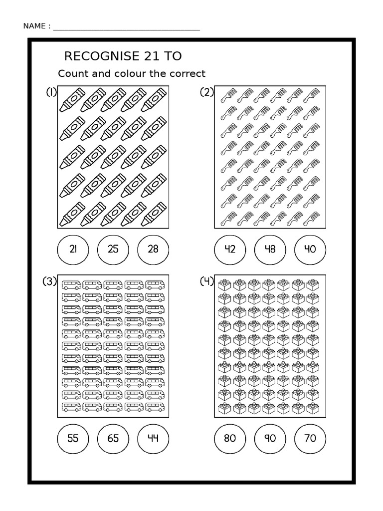 Count Object Worksheet | PDF